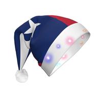 WBQLSL Flag of Texas LED Light Santa Hatï¼ŒUnisex Christmas New Year Adult Hat, Plush New Year Christmas Party Gift
