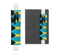WBQLSL Flag of the Bahamas Adjustable leather pen holder bookmark, journal bookmark leather pen holder, perfect for back to school Christmas gifts,