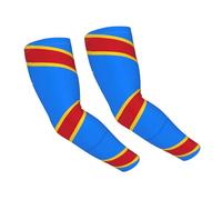 WBQLSL Flag of the Congo Unisex sun protection arm sleeves, adult ice silk cooling sleeves, suitable for gardening, golf, cycling and fishing