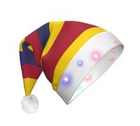 WBQLSL Flag of the Kingdom of Hawaii Adult Three-Stage Lighted Christmas Hat, Unisex New Year LED Lighted Christmas Hat, Plush New Year Christmas Party Gift