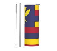 WBQLSL Flag of the Kingdom of Hawaii Convenient beverage cup, outdoor sports cycling office 20oz stainless steel environmentally friendly straw cup