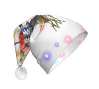 WBQLSL Flags and FlowersChristmas hat with LED lights, perfect for costume parties, stage performances, and school events.
