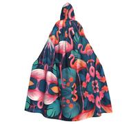 WBQLSL Flock of flamingos Printed hooded cape suitable for Halloween Christmas party carnival role play costume