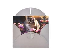 WBQLSL Flower Cat2 Gray Pattern Cards - Perfect for Valentine's Day and anniversaries, expressing love and blessings
