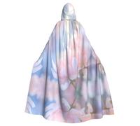 WBQLSL Flower close-up Printed Halloween cape, masquerade hooded cape, suitable for theme parties