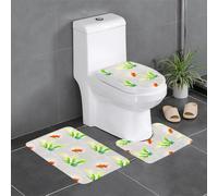 WBQLSL Flowers facing the sun Absorbent floor mat - 3-piece set - bathroom anti-slip mat, bedroom door mat, kitchen mat,