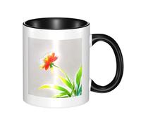 WBQLSL Flowers facing the sun Double Color Ceramic Mug, Classic Large Handle Mug, Suitable for Office and Home Leisure - Microwave Safe