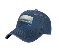 WBQLSL Fluid Watercolor Ocean One Size Print Cowboy hat - Adjustable, Suitable for Hiking, Traveling and Various Occasions. Navy Blue