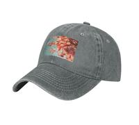 WBQLSL Flying Petals One Size Print Cowboy hat - Adjustable, Suitable for Hiking, Traveling and Various Occasions. Gray