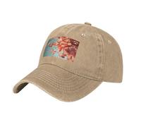 WBQLSL Flying Petals One Size Print Cowboy hat - Adjustable, Suitable for Hiking, Traveling and Various Occasions. Natural
