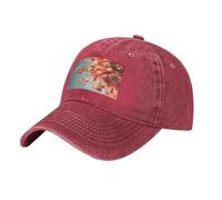 WBQLSL Flying Petals One Size Print Cowboy hat - Adjustable, Suitable for Hiking, Traveling and Various Occasions. Red