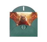 WBQLSL Forbidden City and Cats Dark Green Pattern Cards - Perfect for Valentine's Day and anniversaries, expressing love and blessings