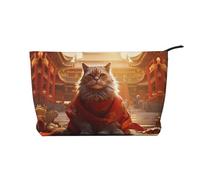 WBQLSL Forbidden City and Cats Pattern cosmetic bag - lightweight and compact zipper closure clutch, daily cosmetic storage bag