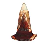WBQLSL Forbidden City and Cats Patterned S Wizard Cape, Suitable for Adults & Teens Cosplay, Full Size Range S, M, L