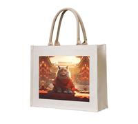 WBQLSL Forbidden City and Cats Printed Canvas Tote | Lightweight Storage Bag Perfect for the Beach, Picnics, and Everyday Shopping