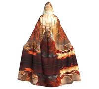 WBQLSL Forbidden City and Cats Printed Cape Robe - Masquerade Cape with Hood