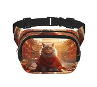 WBQLSL Forbidden City and Cats Printed Waist Bag, Stylish Crossbody Bag, Lightweight Travel Sports Chest Bag