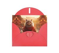 WBQLSL Forbidden City and Cats Red Pattern Cards - Perfect for Valentine's Day and anniversaries, expressing love and blessings