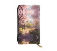 WBQLSL four-moon day on earth Stylish leather wallet, 7.48 x 4.13 inch long zippered coin purse, convenient travel cash wallet