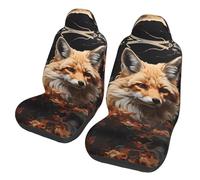 WBQLSL Fox and Flowers Printed Car Seat Covers - 2-Pack Seat Protectors - Elastic and Breathable Seat Cushions - Suitable for Cars, SUVs, Trucks, Vans