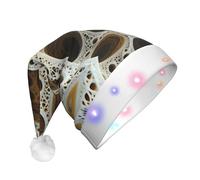 WBQLSL Fractal circular lattice Decorative Santa hat with LED lights, perfect for costume parties and stage performances.