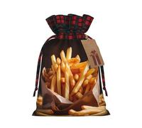 WBQLSL french fried potatoes Burlap gift bag - 8.3x11.8 inch drawstring bag Party decoration supplies
