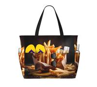 WBQLSL french fried potatoes Pattern beach travel bag for gym/swimming pool/supermarket shopping/short trip