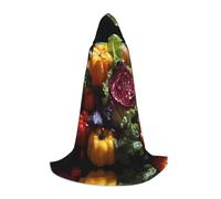 WBQLSL Fresh Cabbage Patterned M Wizard Cape, Suitable for Adults & Teens Cosplay, Full Size Range S, M, L