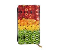 WBQLSL Fresh fruit Zipper leather wallet, 7.5 * 4.1 inch long clutch bag, multiple compartments and large capacity, a good gift for friends