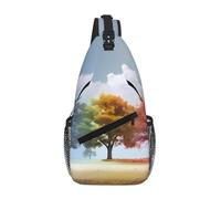 WBQLSL frogs Patterned Travel Crossbody Bag, Perfect for Daily Commutes, Cycling, Hiking, and Urban Adventures, Four Seasons Tree, One Size