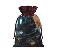 WBQLSL Future Robot Gift drawstring bag, Christmas party supplies decoration bag, Christmas burlap gift bag 8.3 * 11.8 inches