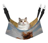 WBQLSL Galloping Horse Large Pattern pet Hammock - Sleeping Hammock for Cats, Ferrets, Puppies, Rabbits, Small Animals