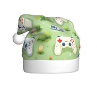 WBQLSL Gamepad in the grass Printing Santa Hat, New Year's Party Stage Performance Decoration Hat, Atmospheric Photo Prop