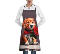 WBQLSL Gentleman-like dog A patterned chef's apron perfect for baking and gardening perfect for kitchen aprons and bakers