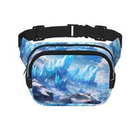 WBQLSL Glaciers Patterned Stylish Waist Bag, Lightweight Travel Sports Bag, Waterproof and wear-Resistant