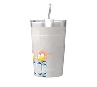 WBQLSL Glorious yellow flower in bloom Glorious yellow flower in bloom Patterned stainless steel bottle, detachable portable conical straw cup, outdoor sports water cup