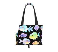 WBQLSL Glowing Anglerfish Patterned Pet Travel Bag - Small Pet Shoulder Bag for Cars and People