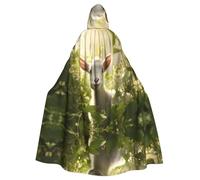 WBQLSL Goat nature babies Halloween cape masquerade hooded cape rave party costume (length 147 cm/hood height 38 cm)