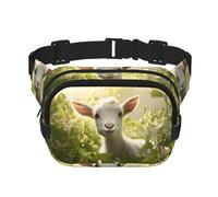 WBQLSL Goat Nature Babies Patterned Stylish Waist Bag, Lightweight Travel Sports Bag, Waterproof and wear-Resistant