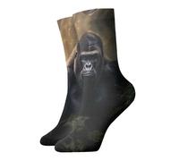 WBQLSL gorillas Printed Casual Warm Socks, Comfortable and Breathable Mid-Calf Socks