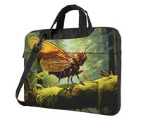 WBQLSL Grasshopper on a branch 13 inch Printing laptop crossbody bag and briefcase, easy to carry for business trips and work