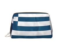 WBQLSL Greek Flag Leather Makeup Bag Cosmetic Storage Bag Suitable for Carrying Cosmetics with You