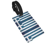 WBQLSL Greek Flag Luggage Tags - Stylish and Durable Tags for Personalized Backpack and Luggage Tags