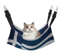 WBQLSL Greek Flag Medium Printed cat cage Hanging Hammock - Suitable for Cats, Ferrets, Puppies, Rabbits, Small Animals