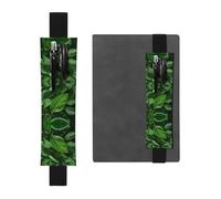 WBQLSL Green Leaf Nature Pattern Elastic Band Pen Bag Suitable for Girls' Birthday Gifts/Teacher's Day/Graduation Season Intimate Stationery Gift Box