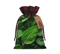 WBQLSL Green Leaf Nature Printed Flower Pocket 8.3x11.8 Inch Holiday Party Decoration Gift Bag Candy Snack Storage Bag