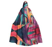 WBQLSL Grid Corridor Prints Hooded Cape - Holiday Party/Carnival Cosplay Costume Suitable for Adults and Children