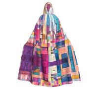 WBQLSL grid harmony Printed Hooded Cape - Holiday Party/Carnival Cosplay Costume Suitable for Adults and Children