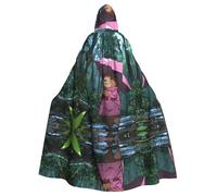 WBQLSL Groundhog with umbrella Prints Hooded Cape - Holiday Party/Carnival Cosplay Costume Suitable for Adults and Children