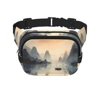WBQLSL Guilin Landscapes Patterned Stylish Waist Bag, Lightweight Travel Sports Bag, Waterproof and wear-Resistant